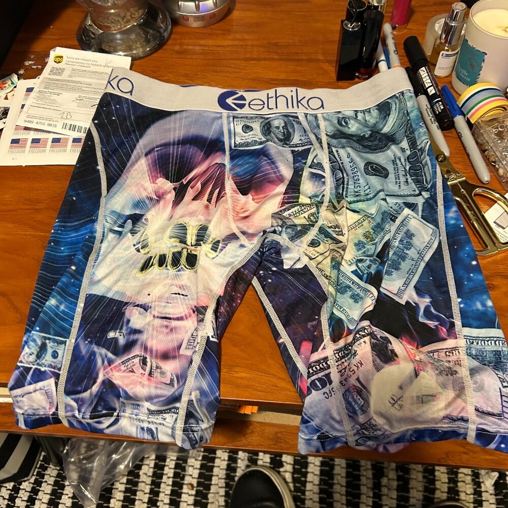 Ethika Xray Grill Skull & Money Print Long Boxer Briefs NEW Size Medium - Picture 2 of 3